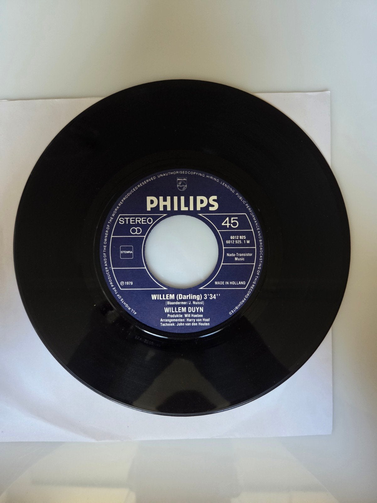 Willem Duyn - Willem (Darling), Ophalen of Verzenden, Gebruikt, 7 inch, Nederlandstalig