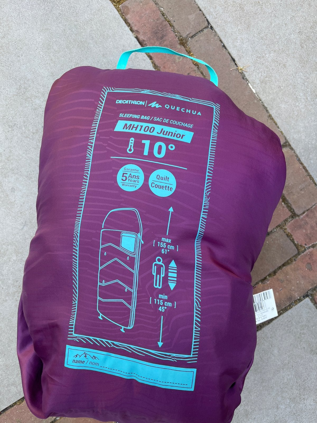 Decathlon Quechua MH100 Junior Slaapzak 10C, Caravans en Kamperen, Slaapzakken, Ophalen, Zo goed als nieuw