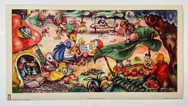poster door illustratrice Greetje Knoone voor kinderboeken, Ophalen of Verzenden, Zo goed als nieuw, Minder dan 50 cm, Foto of Poster