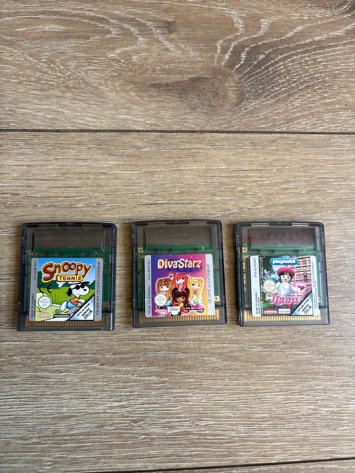 Game Boy Color games: Snoopy Tennis, Diva Starz, Playmobil, Spelcomputers en Games, Gebruikt, 1 speler, Ophalen of Verzenden, Vanaf 3 jaar