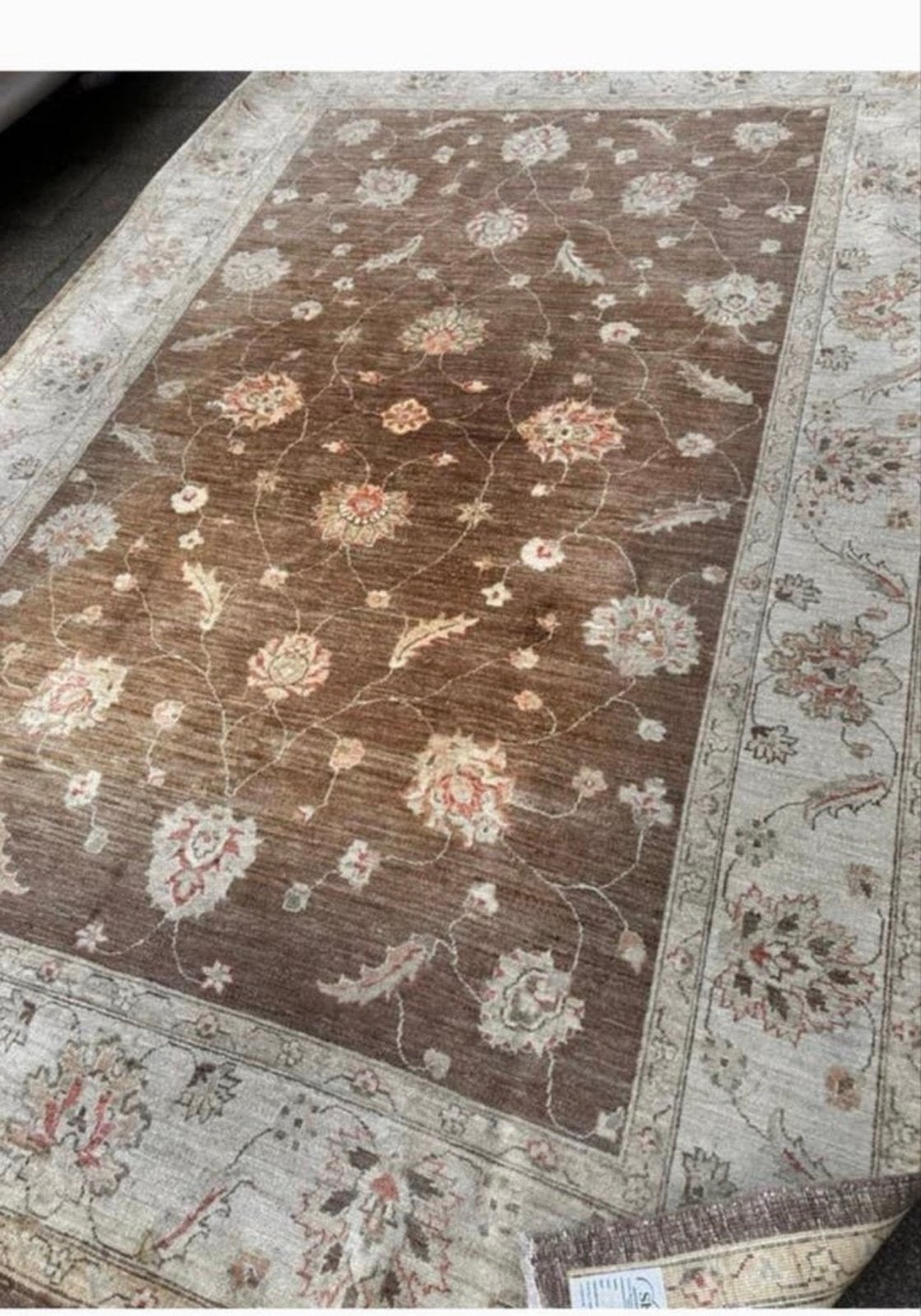 Prachtig Handgemaakt Perzisch Zijgeler Tapijt 300x200 cm, Bruin, Ophalen of Verzenden, Zo goed als nieuw, 200 cm of meer