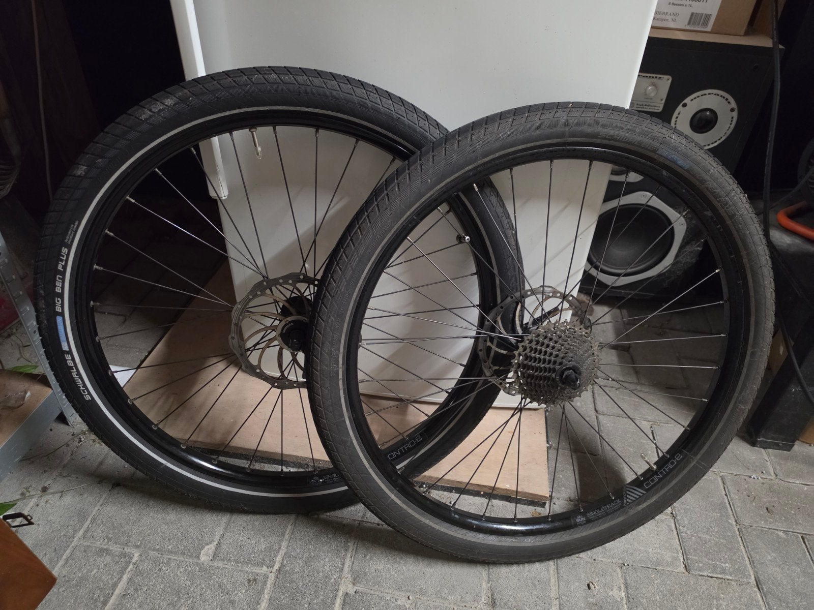 Set 26 inch wielen, schijfrem, snelspanner, 10 sp cassette, Fietsen en Brommers, Shimano Deore, Ophalen of Verzenden, Zo goed als nieuw