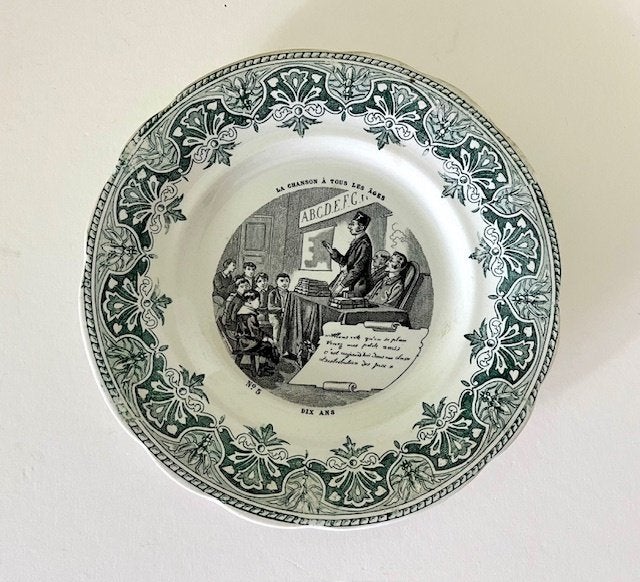Frans Creil et Montereau bordje assiette parlante nr. 5 & 10, Ophalen of Verzenden