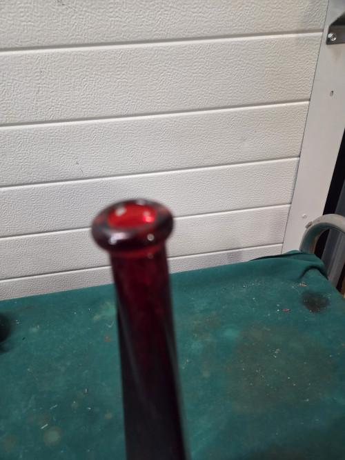 vaas fles rood van glas, Antiek en Kunst, Antiek | Vazen, Ophalen of Verzenden