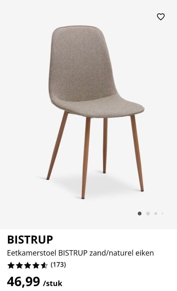 Stoel eetkamer, Ophalen, Gebruikt, Bruin, Twee