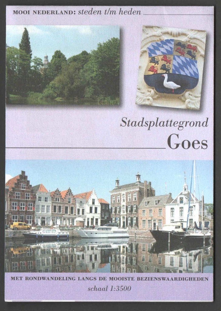 Stadsplattegrond met Wandelroute: Goes, 2000 tot heden, Ophalen of Verzenden, Nederland, Landkaart