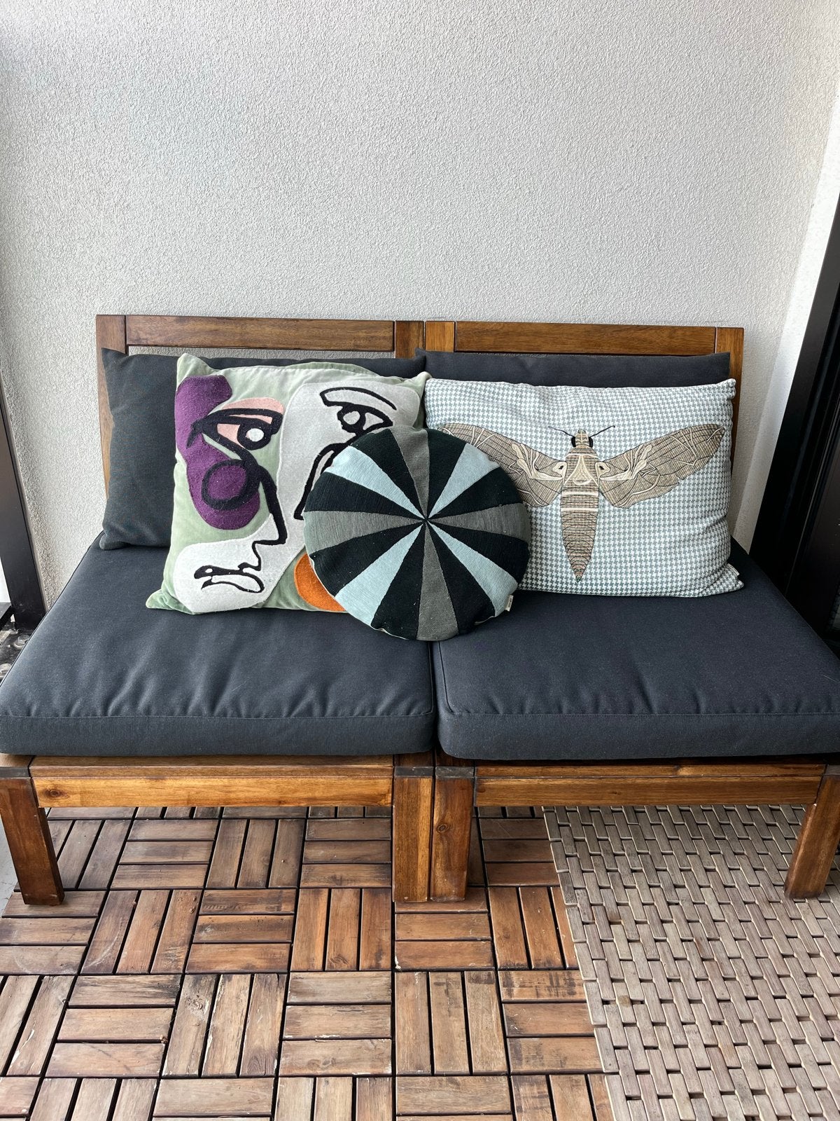 Ikea Applaro Tuinset - Geschuurd en behandeld, Gebruikt, Stoel, Tuinset, Hout