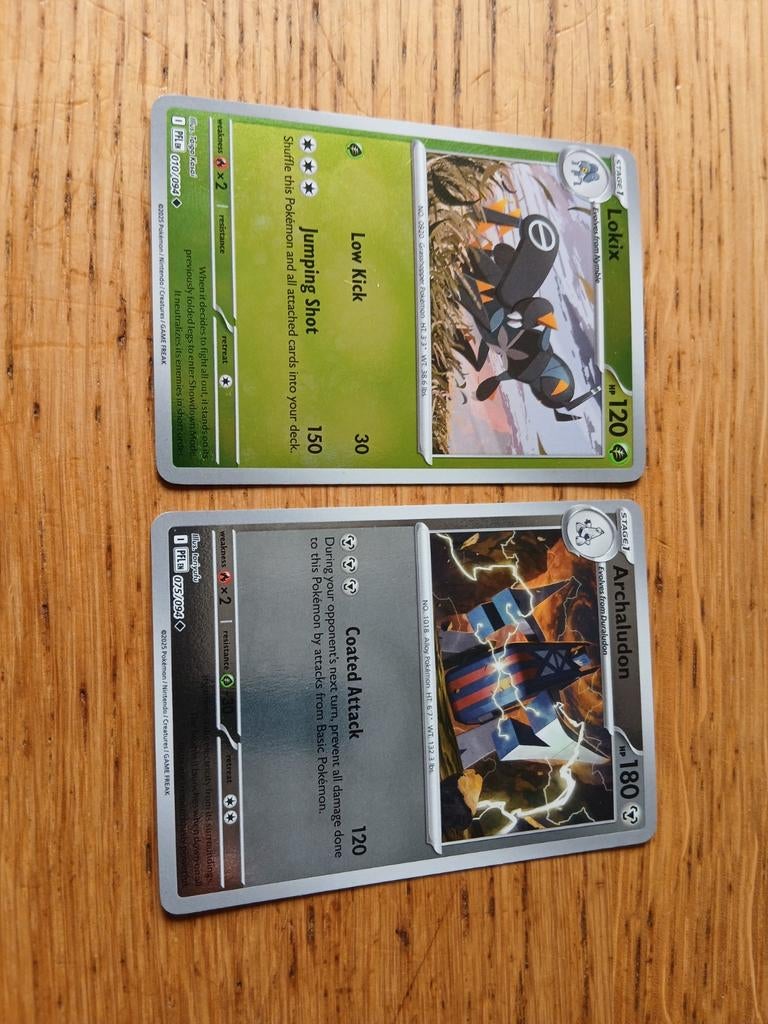 Pokémon Kaarten: Lokix en Archaludon, Ophalen of Verzenden, Gebruikt, Meerdere kaarten