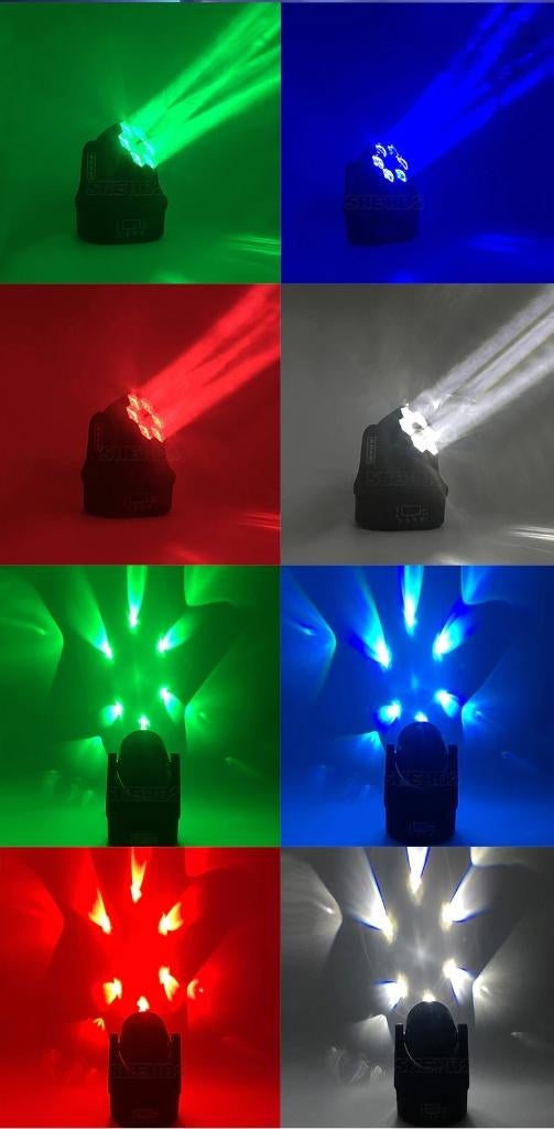 Nieuwe First Class 6 x 25W RGBW 6 Eye Led Moving Head, Ophalen of Verzenden, Nieuw, Complete set