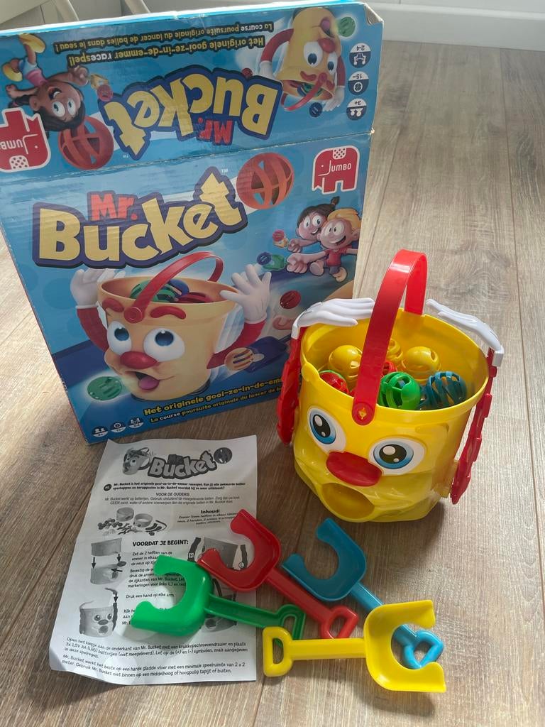 Kinderspel: Mr. Bucket - Verzamel de ballen!, Ophalen of Verzenden, Gebruikt, Jongen of Meisje
