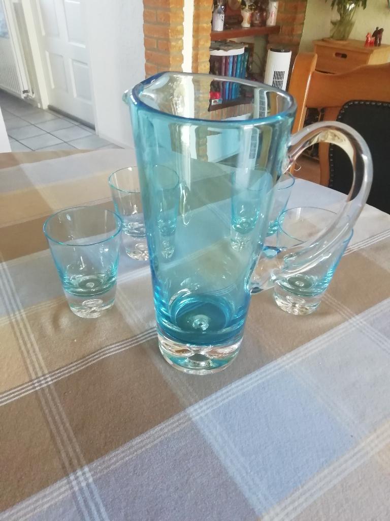 Glazen karaf met glazen., Nieuw, Ophalen of Verzenden, Glas, Overige typen