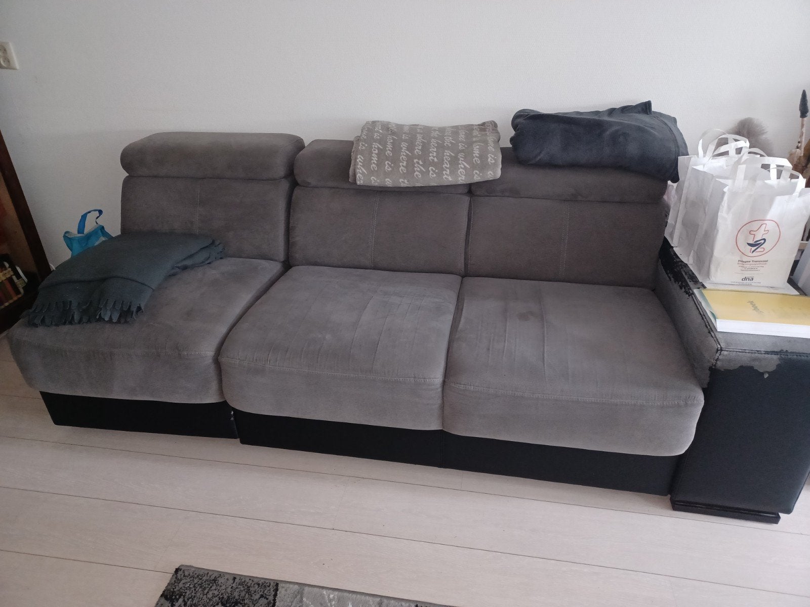 Nette bankstel GRATIS, Ophalen, Gebruikt, Leer