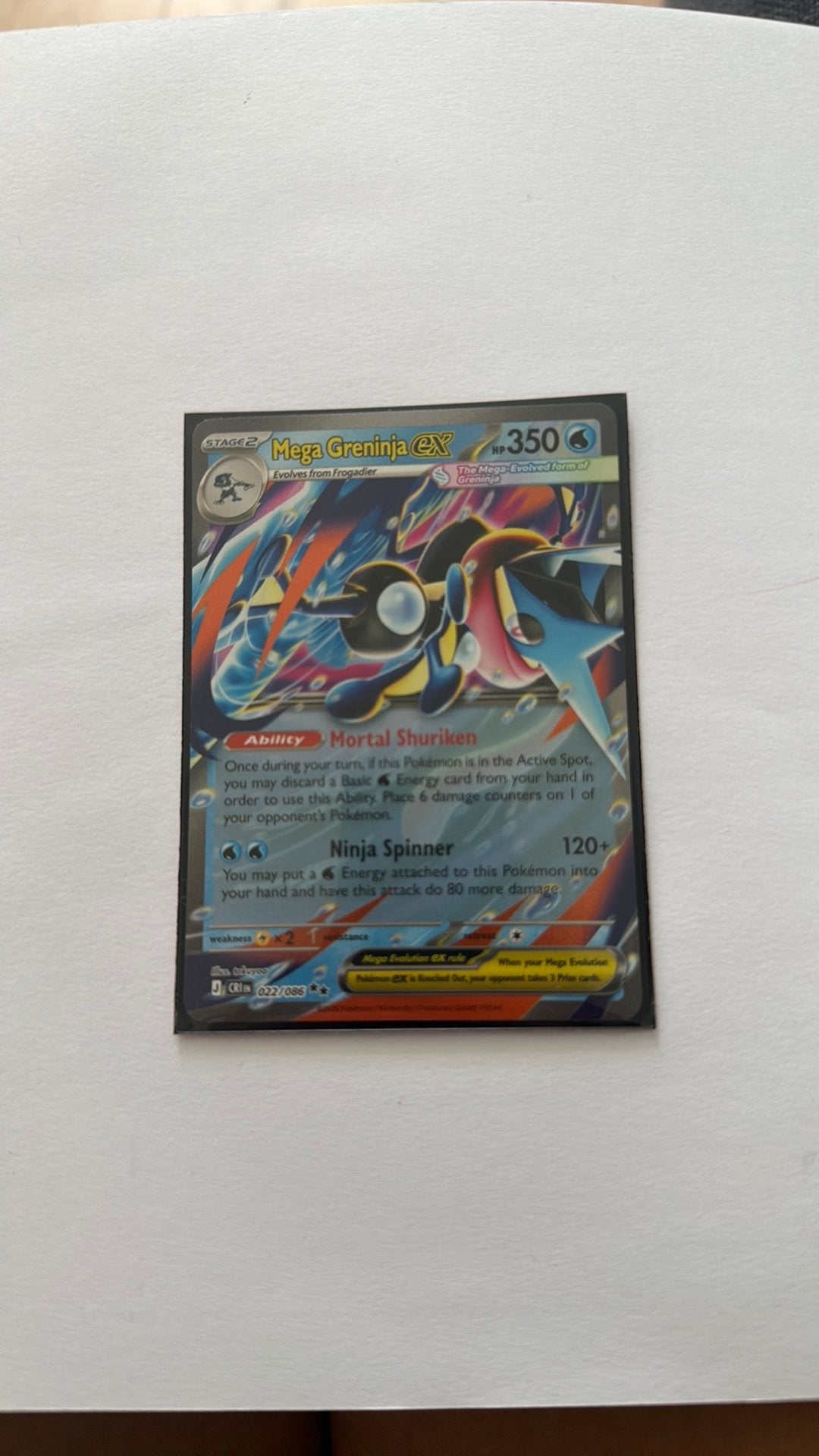 Mega Greninja Ex pokemon kaart, Ophalen of Verzenden, Zo goed als nieuw