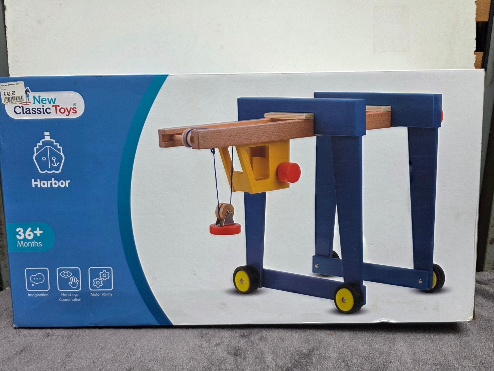 New Classic Toys Haven Containerkraan - Houten Speelgoed, Ophalen of Verzenden, Nieuw, Bouwen