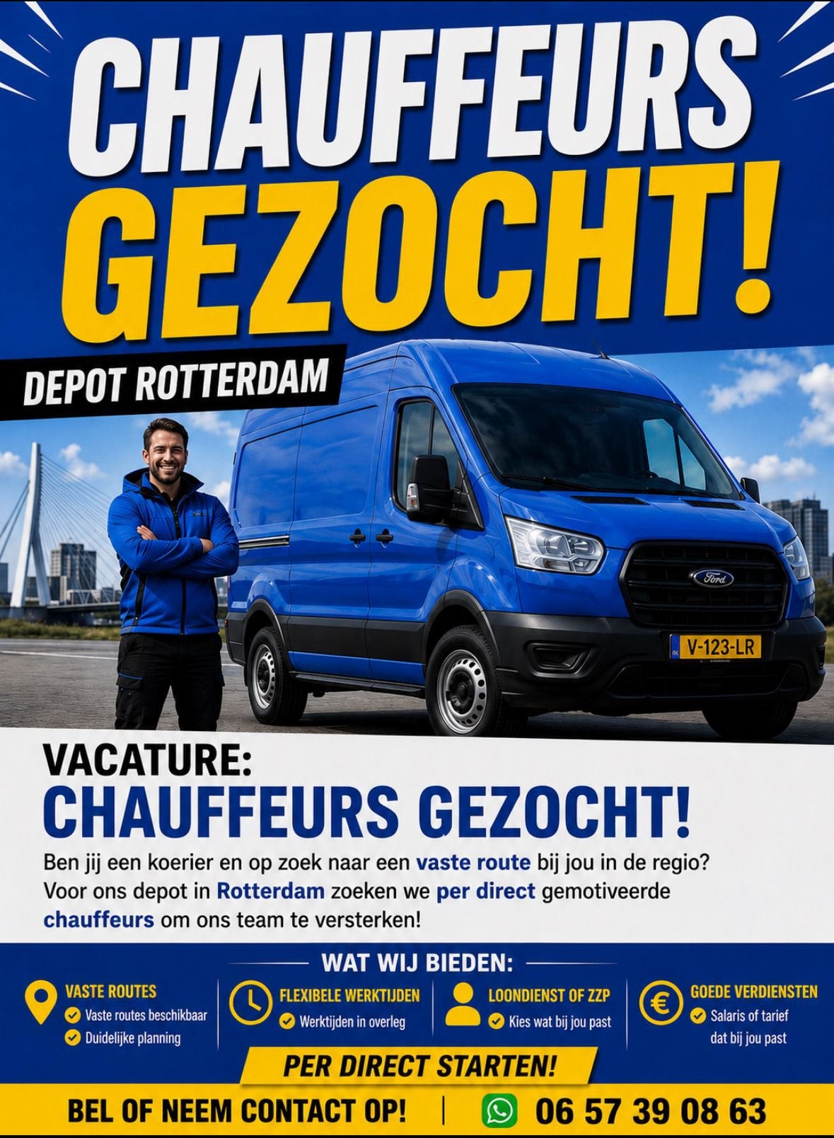 Rotterdam en omgeving koeriers gezocht !!!, Vacatures, Vacatures | Chauffeurs