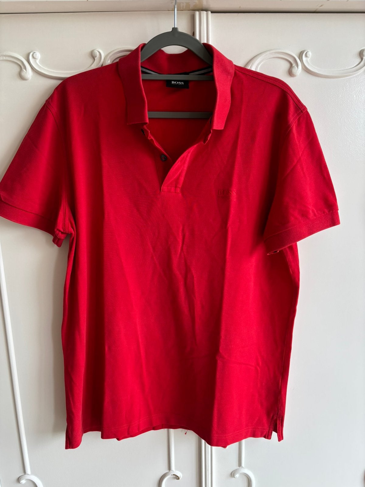 Nieuwstaat rood poloshirt Boss maat L, Ophalen of Verzenden, Zo goed als nieuw, Rood