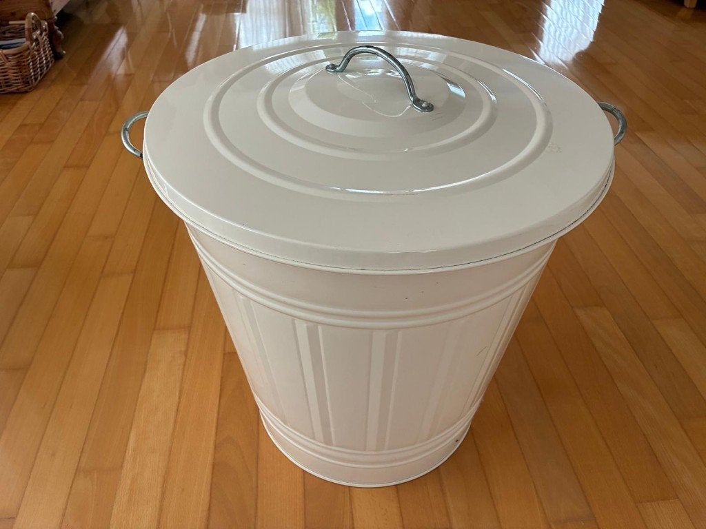 Ikea opberg ton van metaal met deksel, 53 cm hoog, Ophalen, Gebruikt