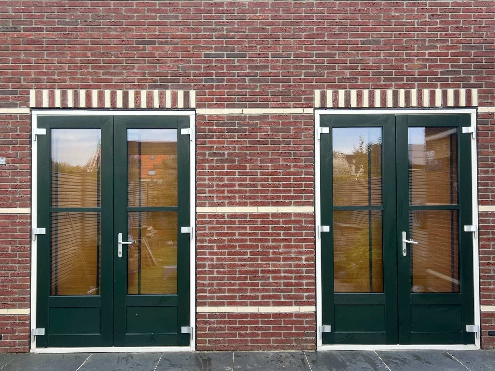 2 x openslaande deuren met triple glas ter overname, 80 tot 100 cm, Ophalen of Verzenden, 200 tot 215 cm, Hout