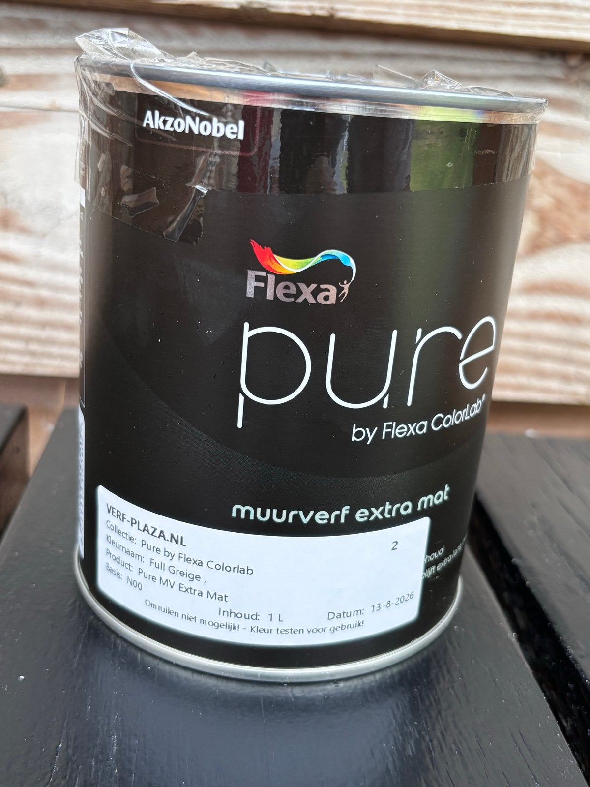 Flexa Pure Muurverf Extra Mat - Full Greige 1L, Nieuw, Ophalen of Verzenden, Verf, Grijs