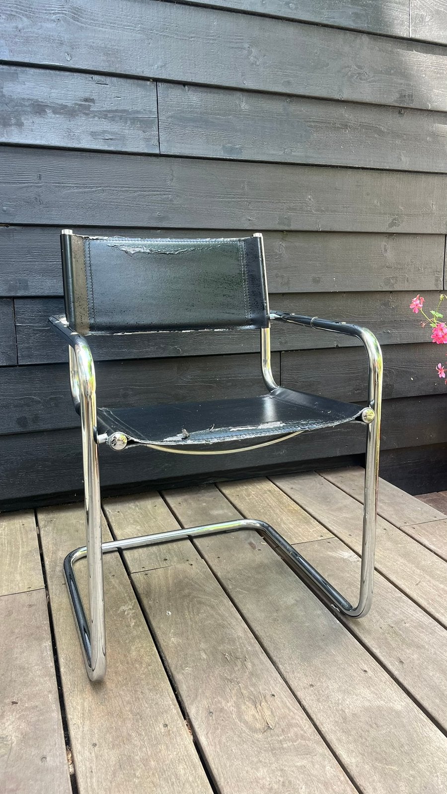 Buisframe stoel, Ophalen of Verzenden, Gebruikt, Zwart, Eén