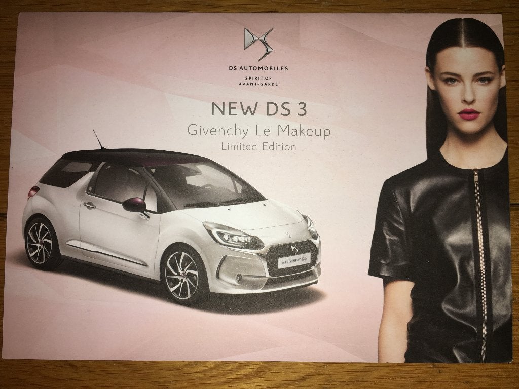 Citroën New DS 3 Cabrio Givenchy aktiemodel brochure folder, Ophalen of Verzenden, Zo goed als nieuw, Citroën