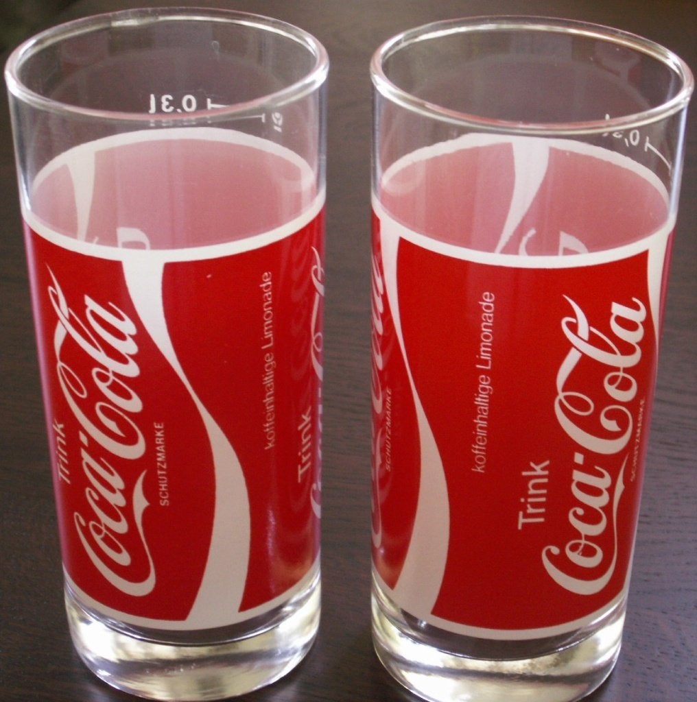 2x Duits Coca Cola glas Dosen decor (vorm van blikje) 0,3 L, Ophalen of Verzenden, Nieuw, Frisdrankglas