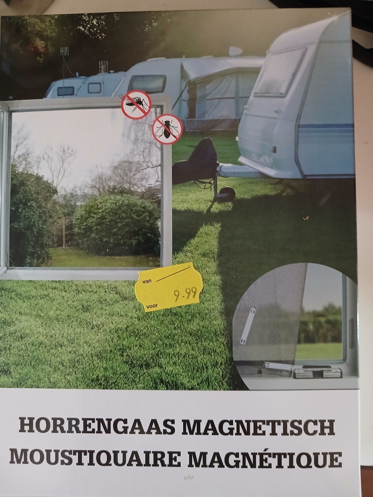Magnetisch Horrengaas Raamscherm 130x150cm, Caravans en Kamperen, Ophalen, Nieuw