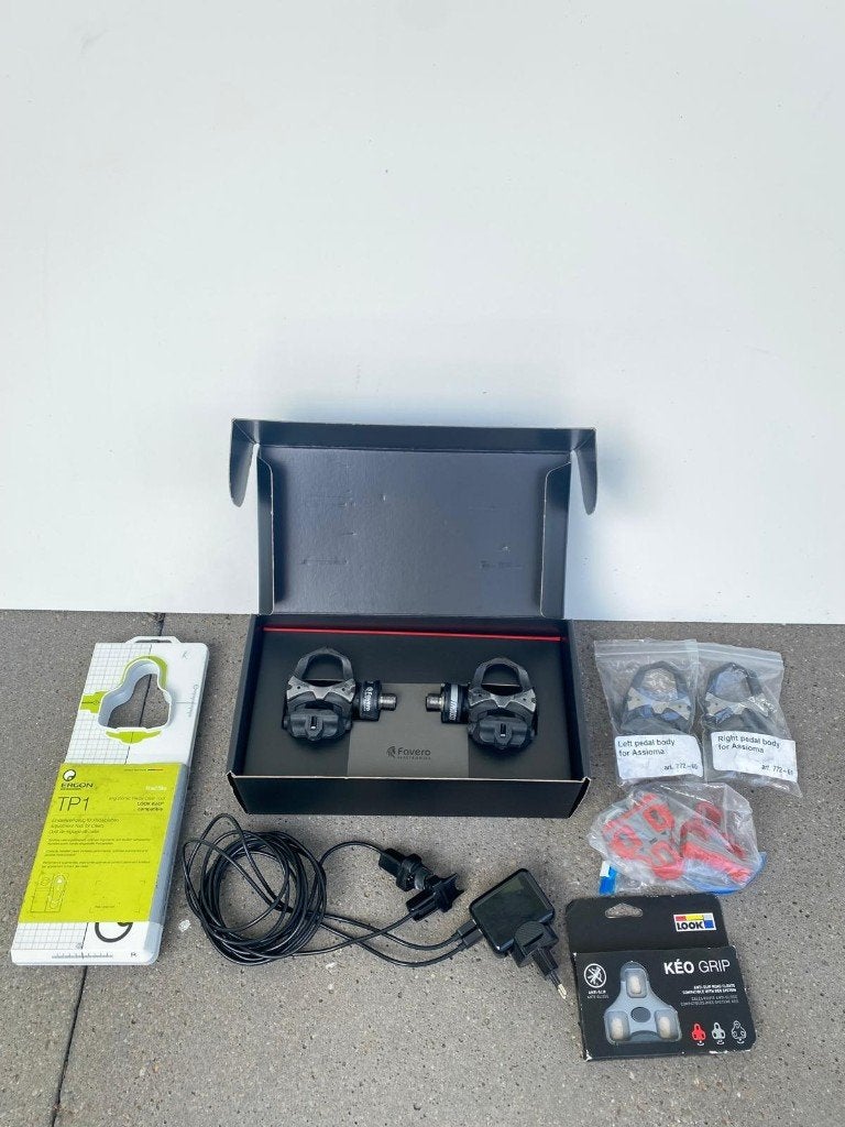Favero Assioma Duo Power Meter Pedals + Extra's, Fietsen en Brommers, Fietsonderdelen, Crankstel of Pedalen, Staal, Ophalen of Verzenden