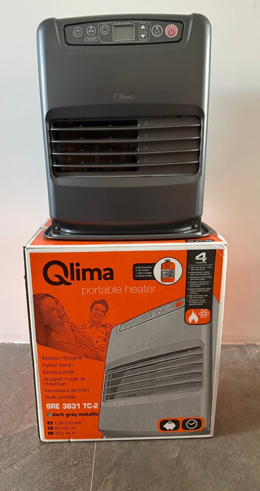 Qlima SRE 3631 TC-2 petroleum laser kachel GEBRUIKT, Huis en Inrichting, Kachels, Ophalen, Overige brandstoffen, Petroleumkachel