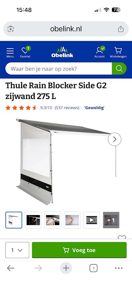Te koop 2 thule zijwanden, Ophalen, Zo goed als nieuw