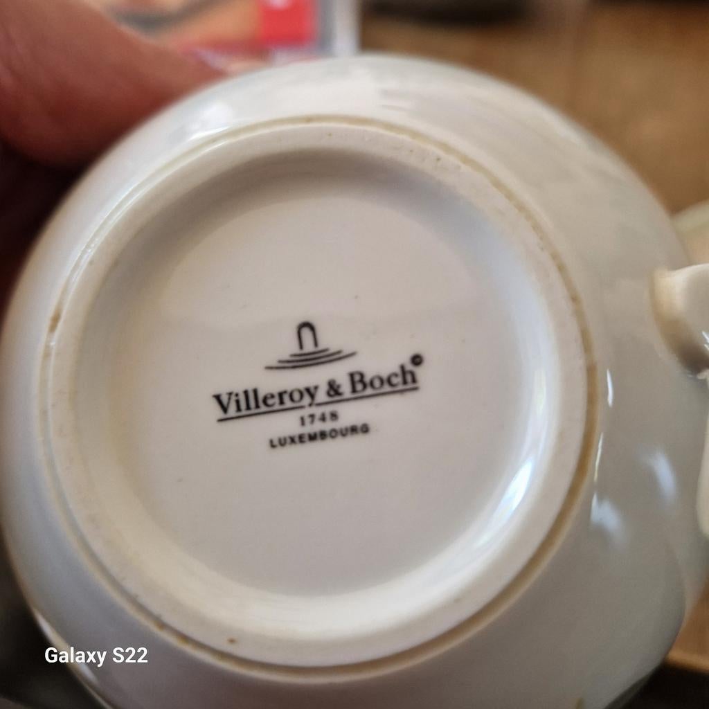 Villeroy & Boch Florea Kop en Schotel - Vlinderdesign, Ophalen of Verzenden