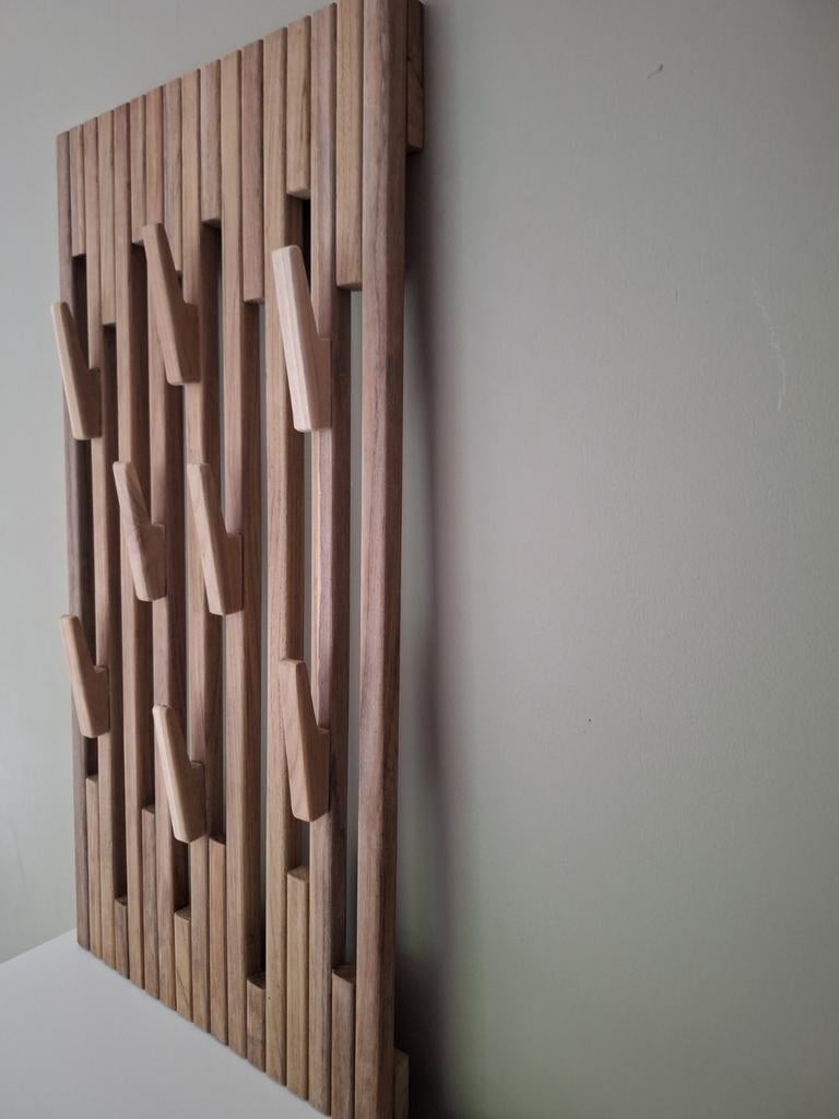 Kapstok massief teakhout, Ophalen of Verzenden, 150 tot 200 cm, Hout, 200 cm of meer