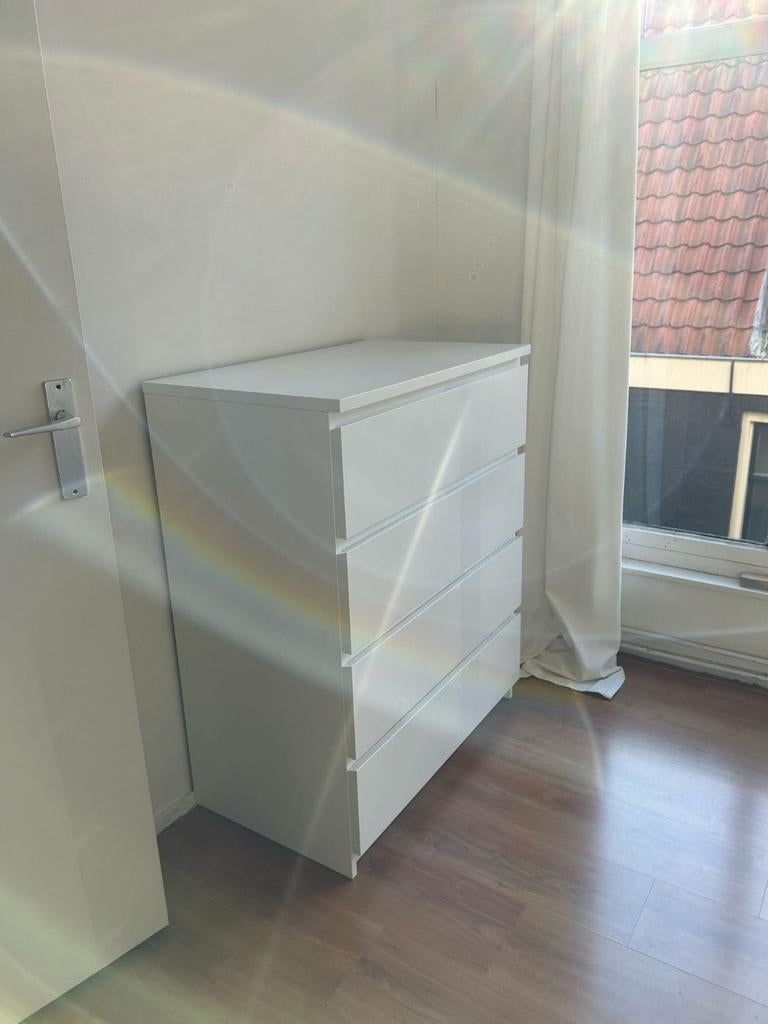 IKEA MALM ladekast wit, 4 lades - 80x100 cm, Ophalen, 100 tot 150 cm, 50 tot 100 cm, Zo goed als nieuw