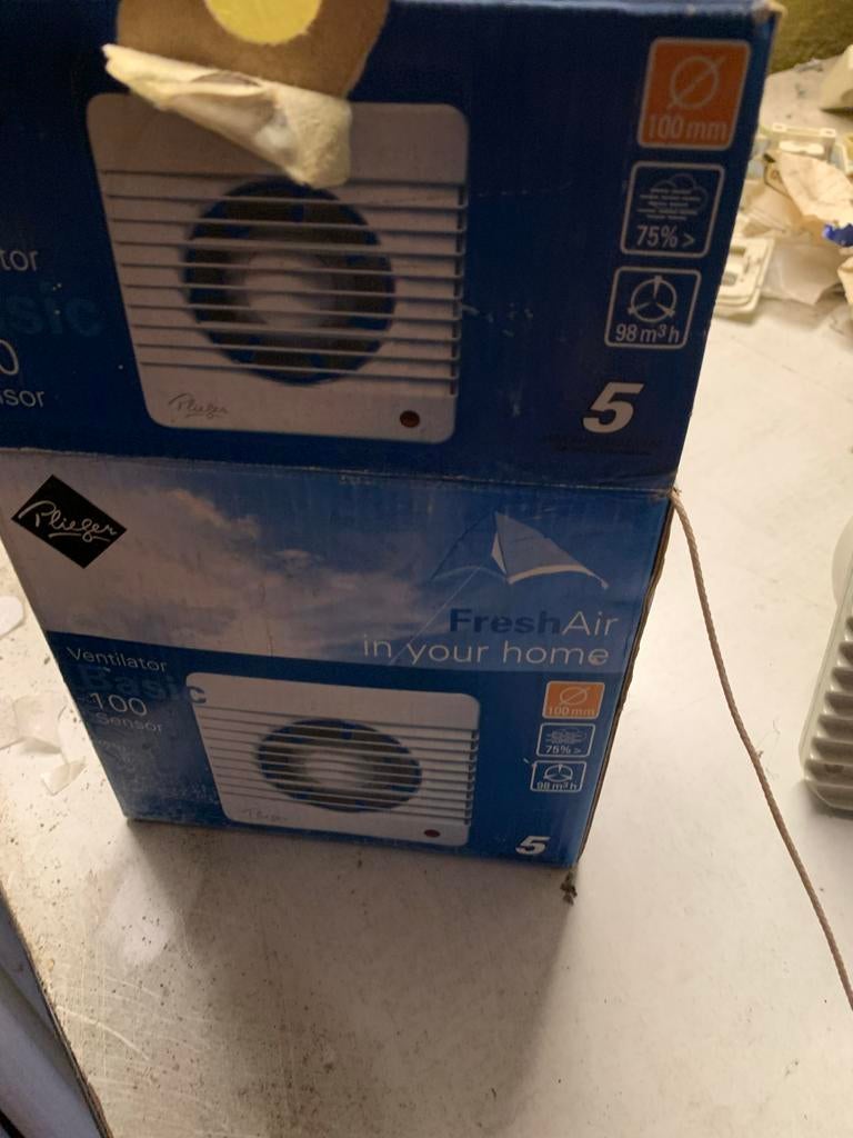 Plieger Ventilator Basic 100 Sensor - Nieuw in doos, Ophalen, Nieuw, Ventilator