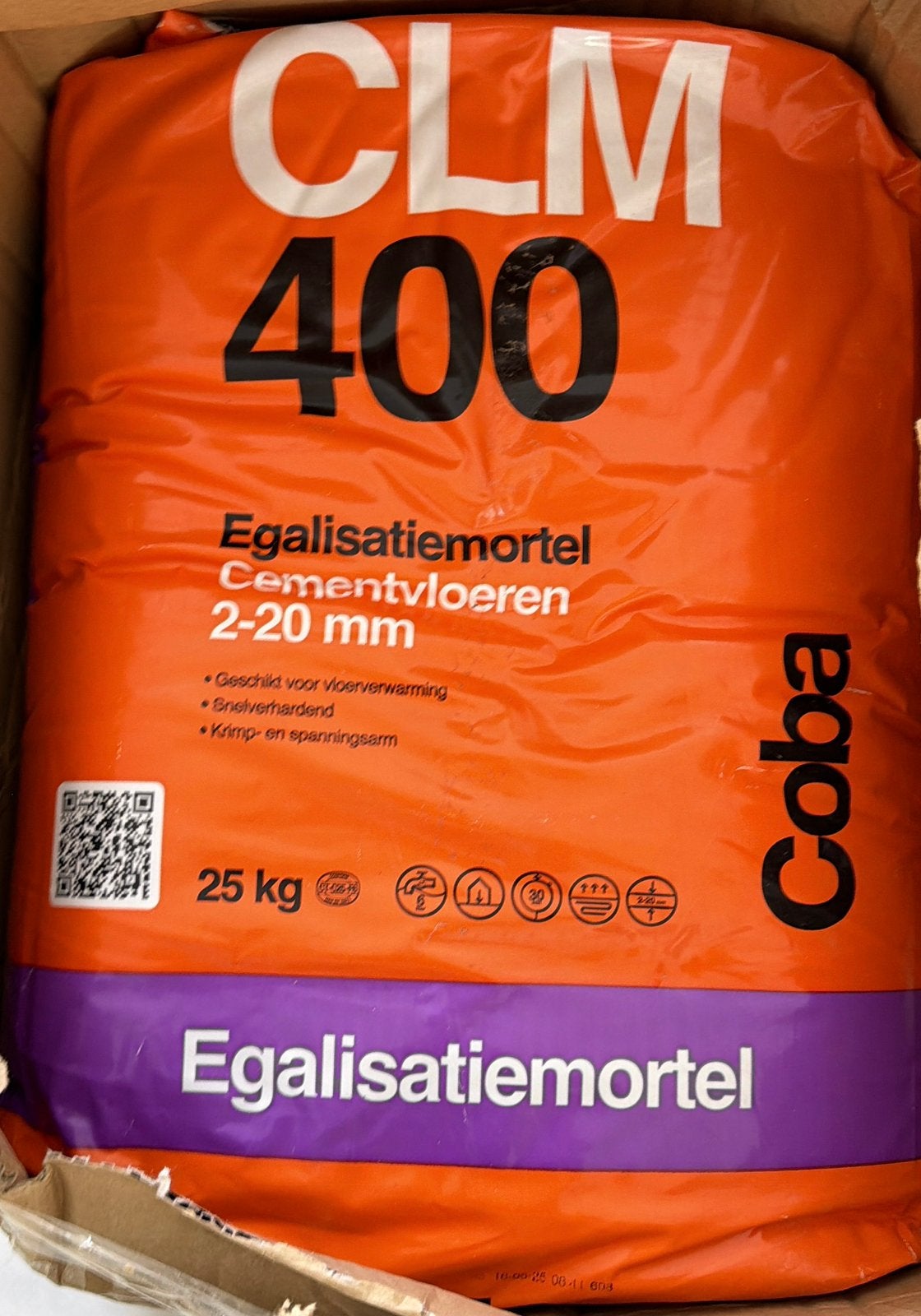 2 zakken nieuwe Coba CLM 400 egalisatiemortel 25kg, Ophalen of Verzenden, Nieuw
