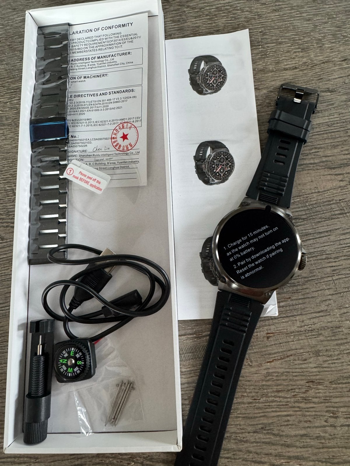 Smartwatch met extra bandje en accessoires, Ophalen of Verzenden, Nieuw, Zwart