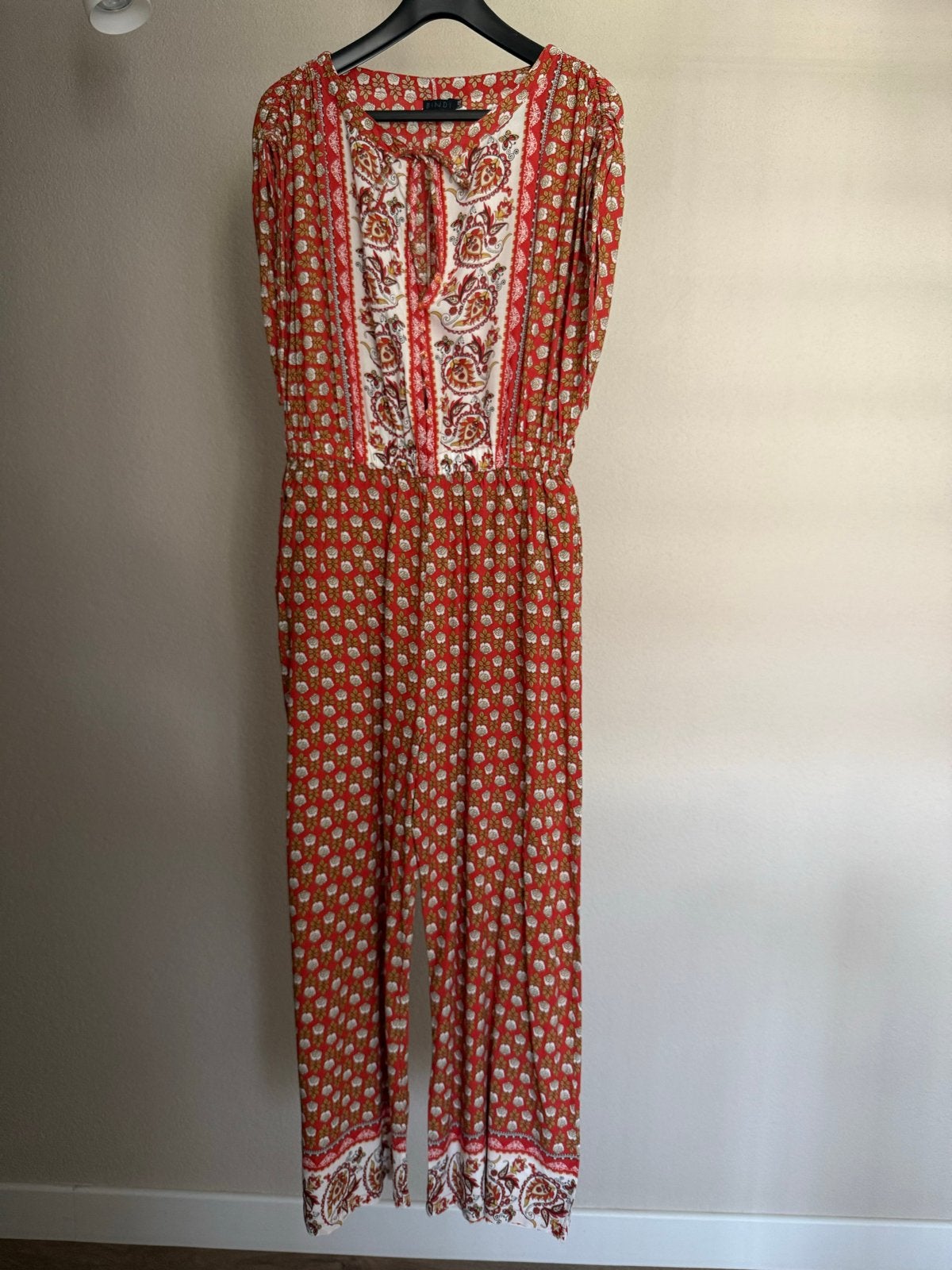 Bindi Jumpsuit met Paisley en Bloemenprint - Maat L/XL, Ophalen of Verzenden, Zo goed als nieuw, Maat 42/44 (L), Oranje