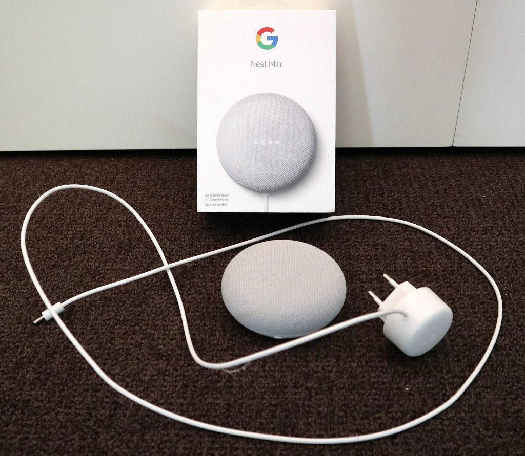 Google Nest Mini met doos en adapter, Overige merken, Overige typen, Ophalen of Verzenden, Zo goed als nieuw