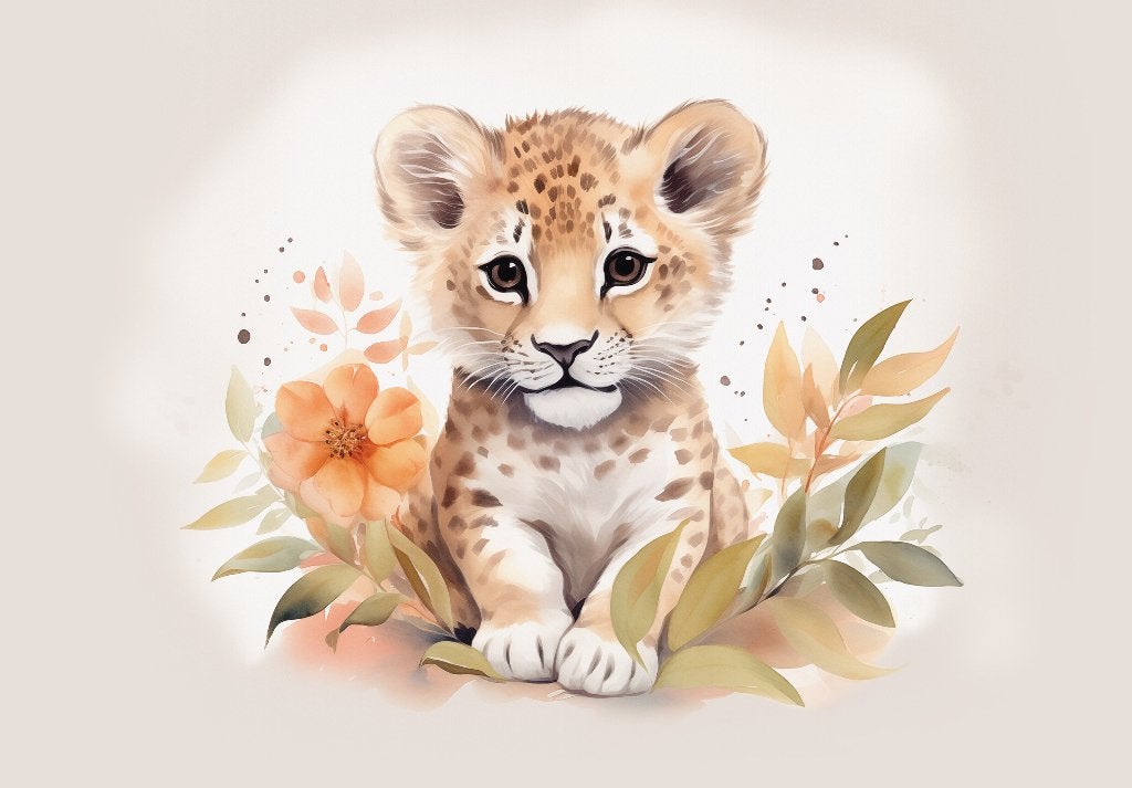 Baby jungledieren behang Kleine Leeuw Luipaard Koala Olifant, Verzenden, Nieuw