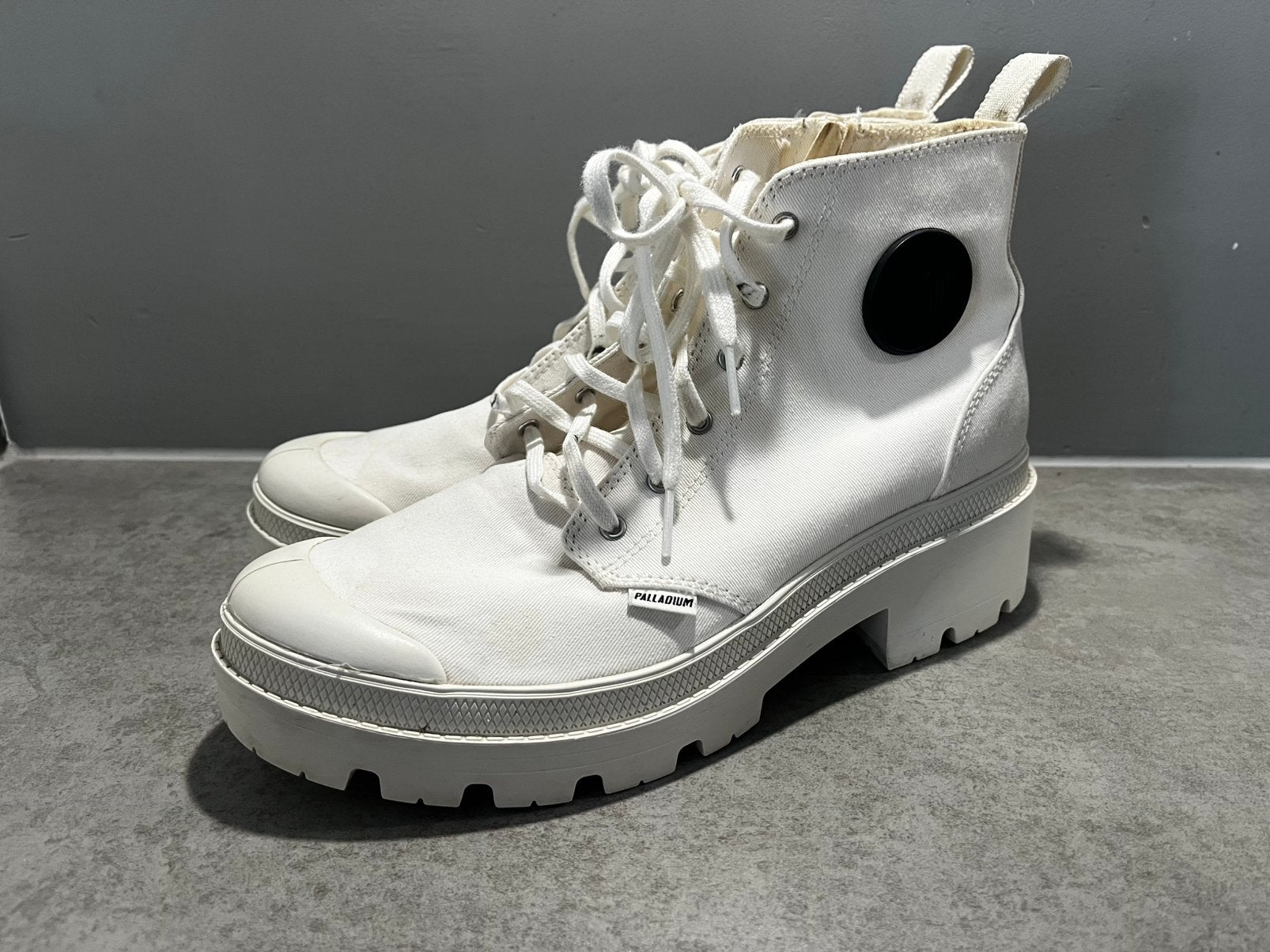 witte hoge Palladiums maat 42 met rits, Ophalen of Verzenden, Zo goed als nieuw, Wit