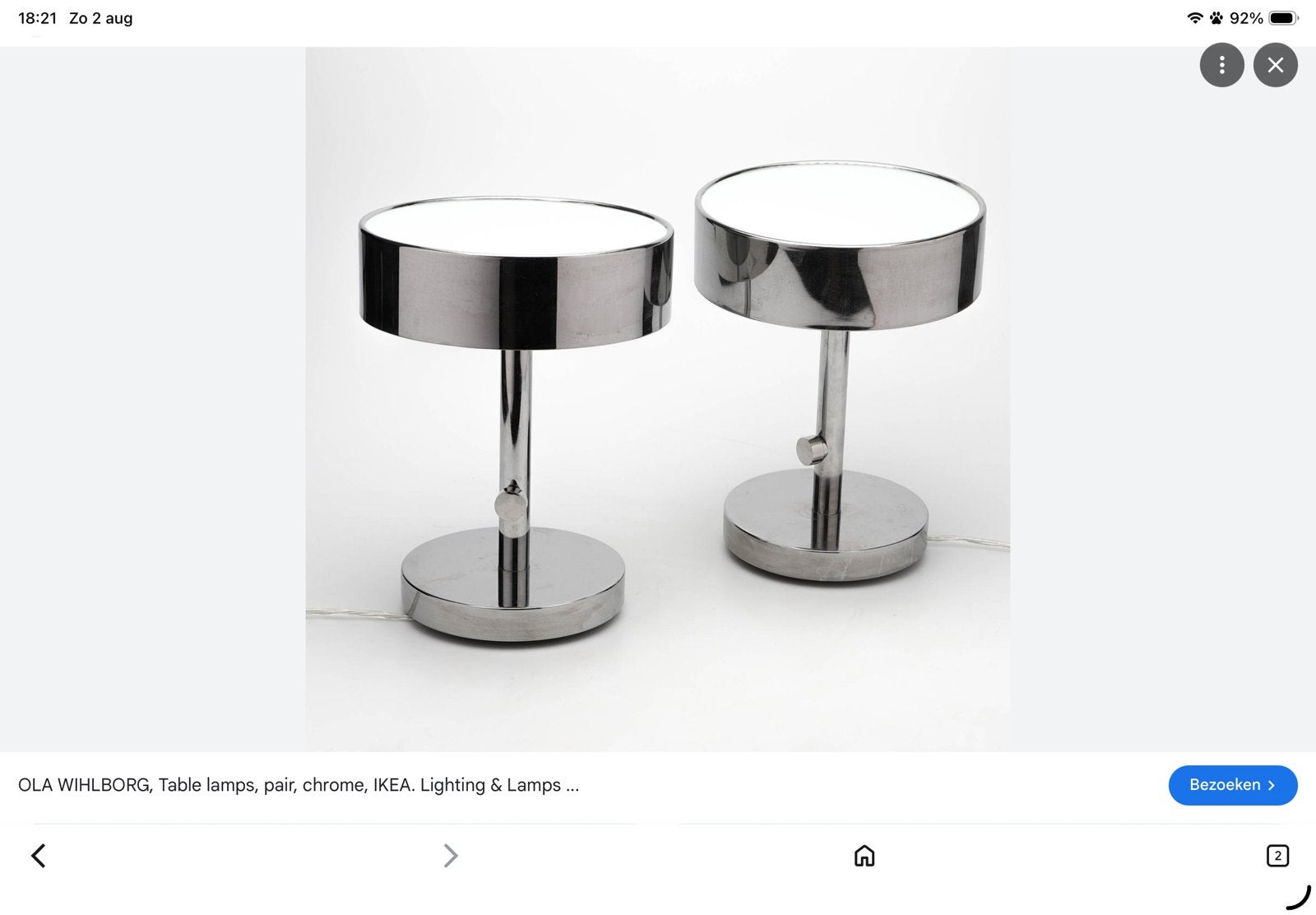 IKEA Stockholm tafellampen, chroom, set van 2 Ola Wihlborg ,, Ophalen, IKEA, Metaal, Modern