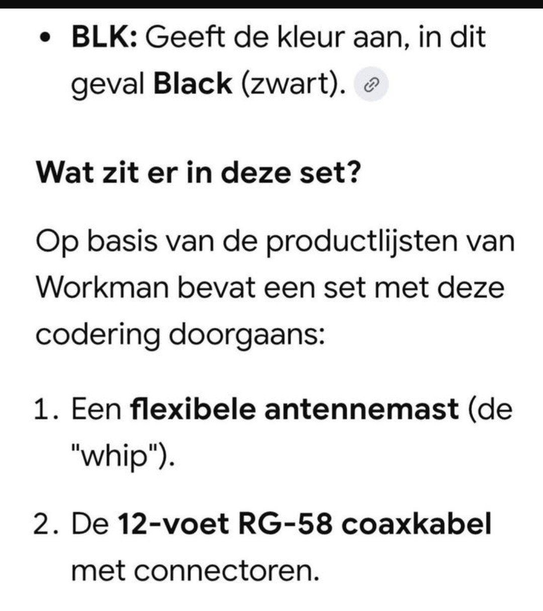 Workman Truckers antennes twee items, Ophalen of Verzenden, Nieuw, Antenne