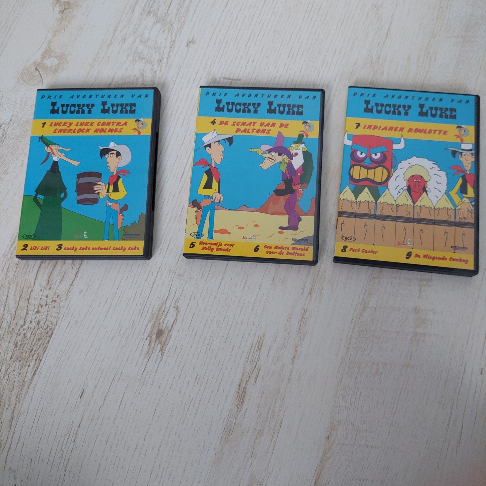 Lucky Luke DVD's - 3 stuks, Europees, Gebruikt, Tekenfilm, Alle leeftijden