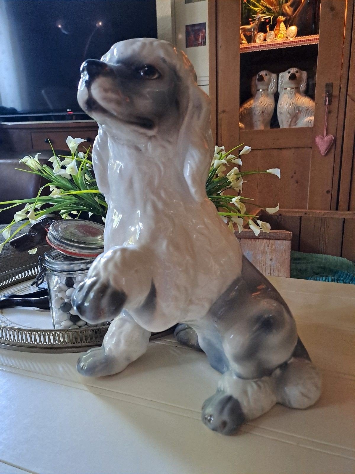 Poedel porselein groot beeld, Ophalen of Verzenden, Zo goed als nieuw, Dier