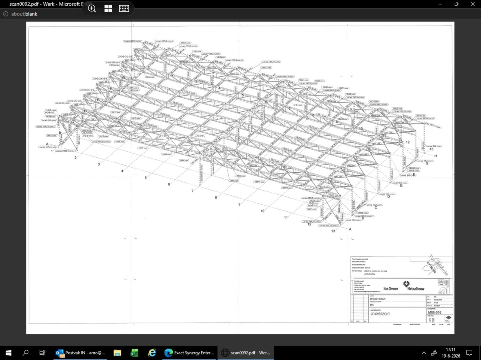 Staalconstructies compleet/ bedrijfshallen 40x64 en 34x64x7