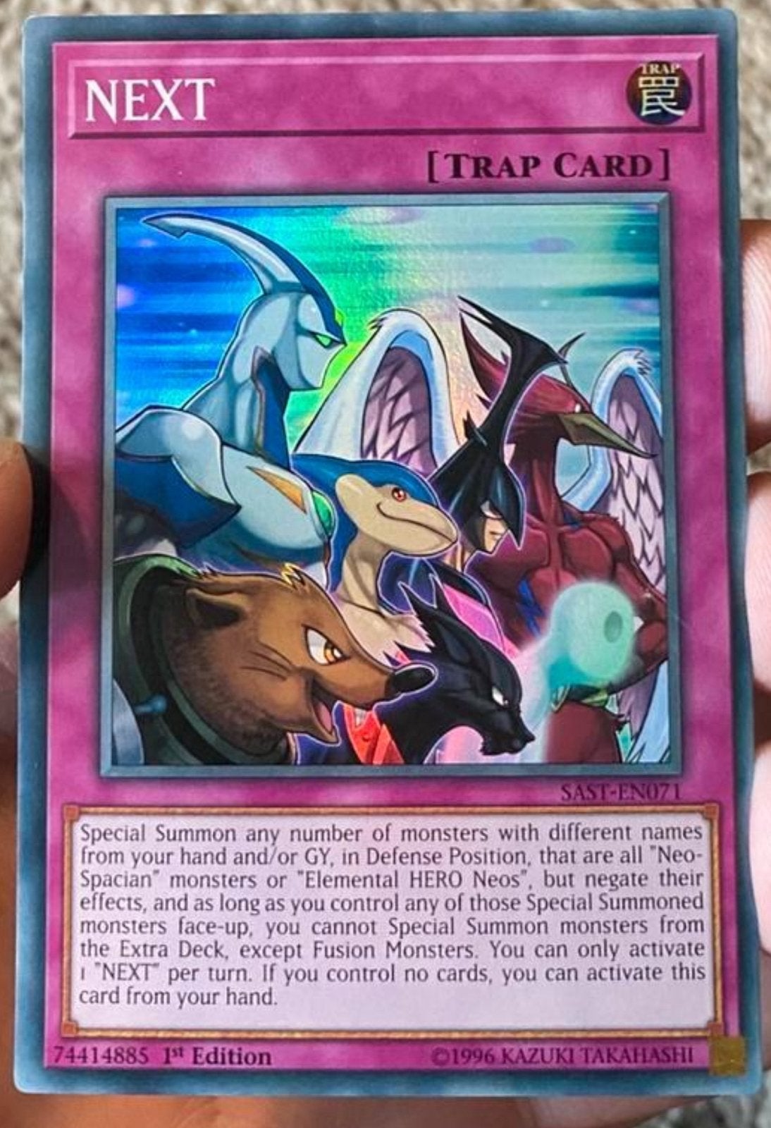 Yu-Gi-Oh! NEXT SAST 1st Edition !, Ophalen of Verzenden, Zo goed als nieuw, Losse kaart, Foil