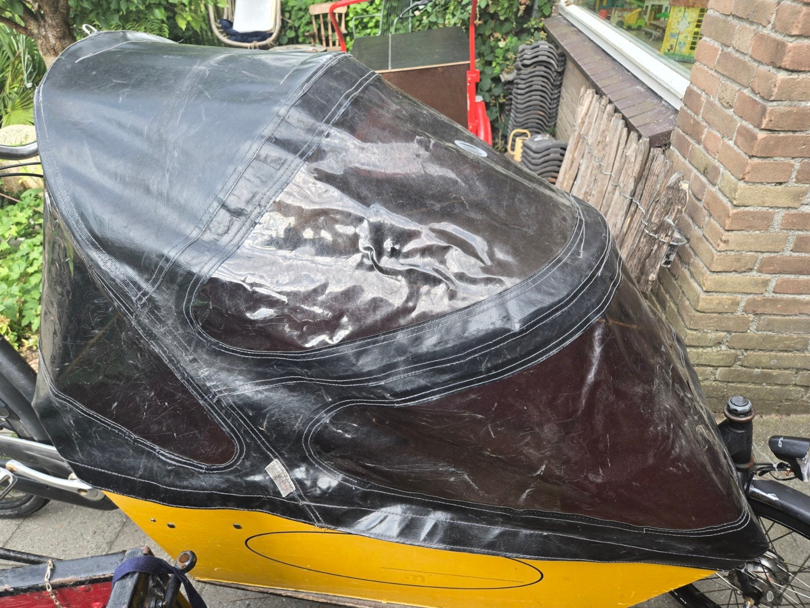 Regenkap met schade voor gazelle familie fiets / cargobike, Ophalen, Gebruikt, Gazelle, Huif