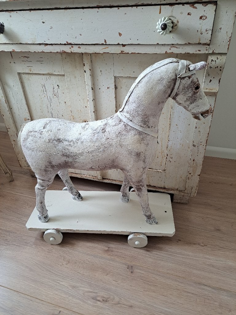 Mooi oud brocante paard. Een plaatje. 56 cm breed, Ophalen