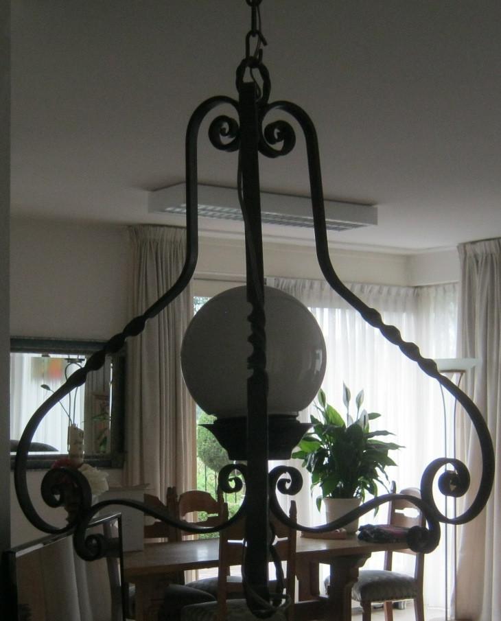 Lamp smeedwerk hanglamp kroon, Huis en Inrichting, 50 tot 75 cm, Klassiek, Ophalen of Verzenden, Zo goed als nieuw