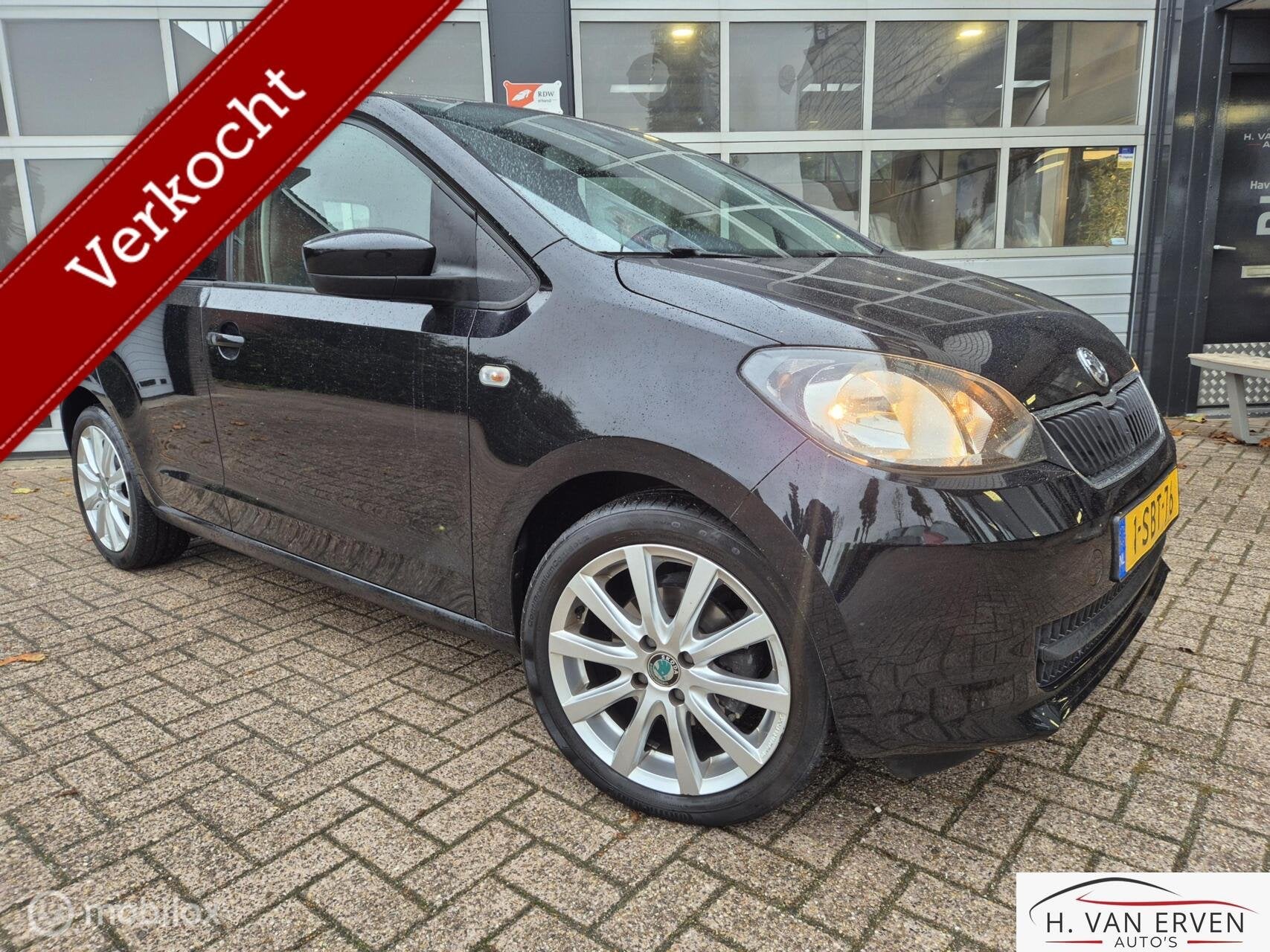 Skoda Citigo 1.0 Sprint 1E EIGENAAR AIRCO CRUISE NAP 16" LMV, Auto's, Voorwielaandrijving, 840 kg, 60 pk, Zwart